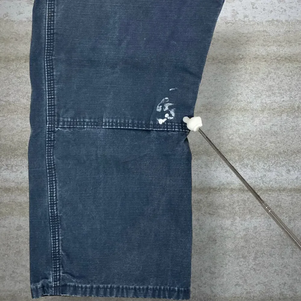 Vintage 90s Wrangler Riggs Carpenter Pants 36x32 Baggy Navy Blue Double Knees